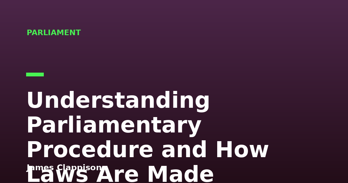 Understanding Parliamentary Procedure and How Laws Are Made
